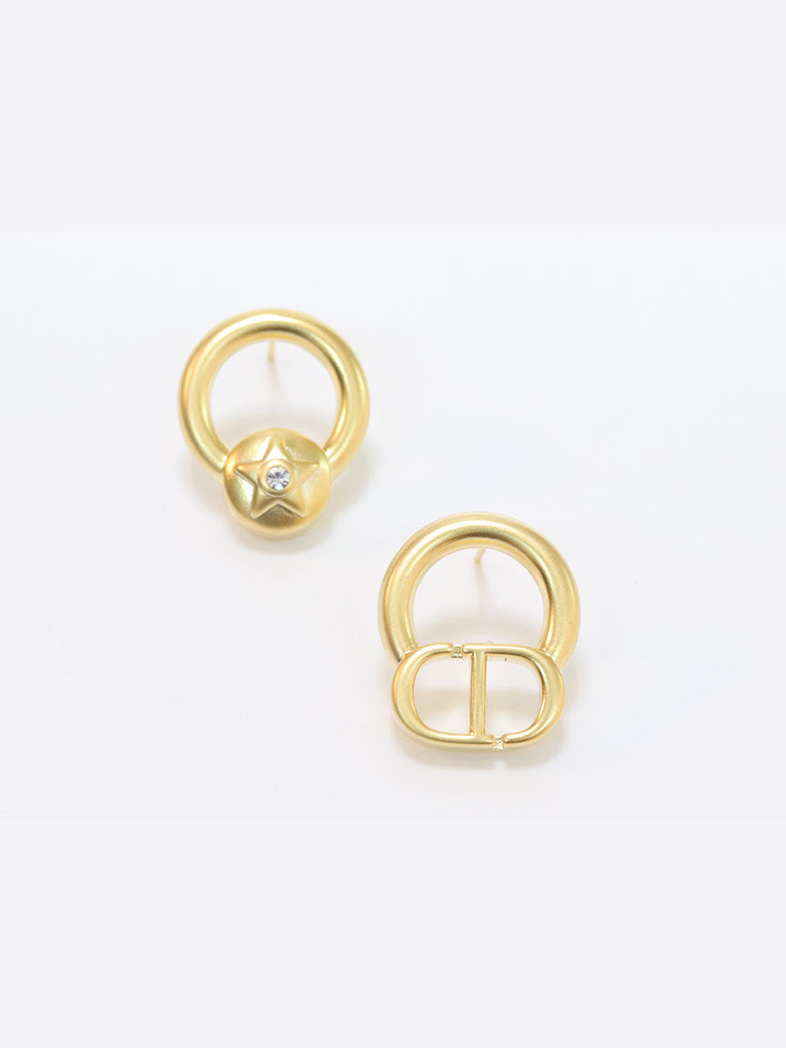 Alphabet CD and star Gold studs