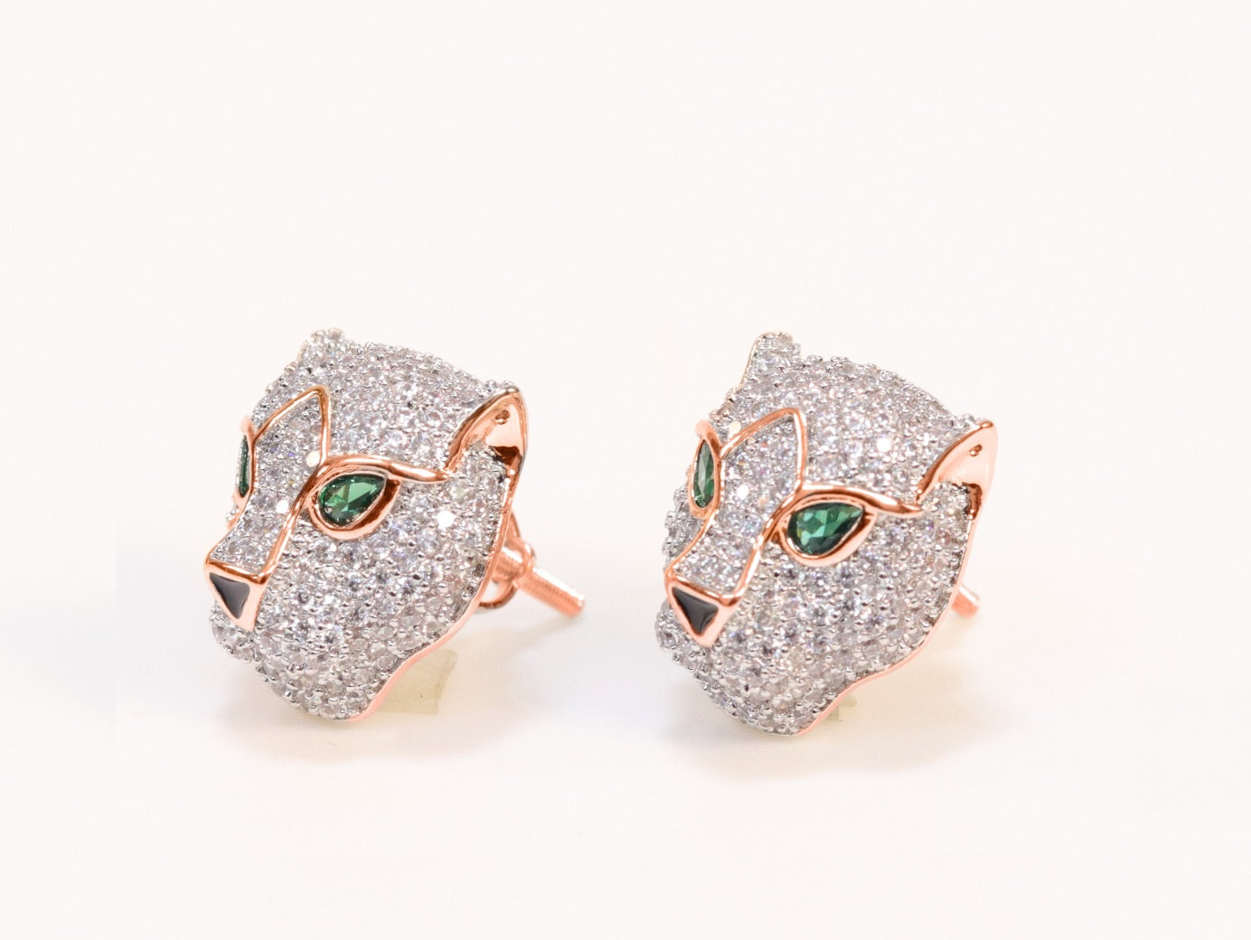 Rose gold Panther studs