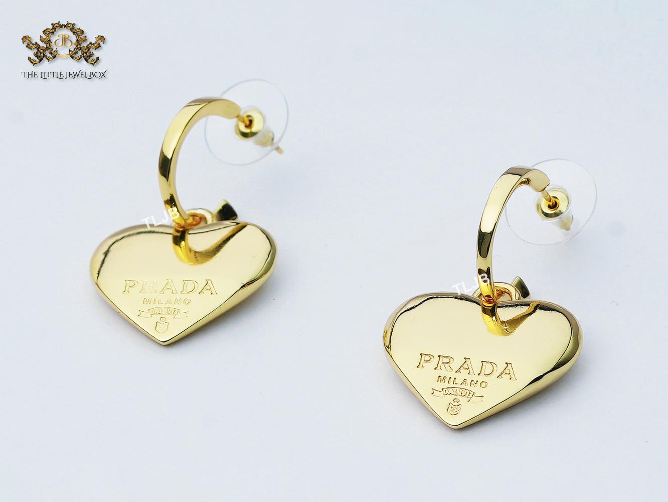 Alphabet P gold heart dangles