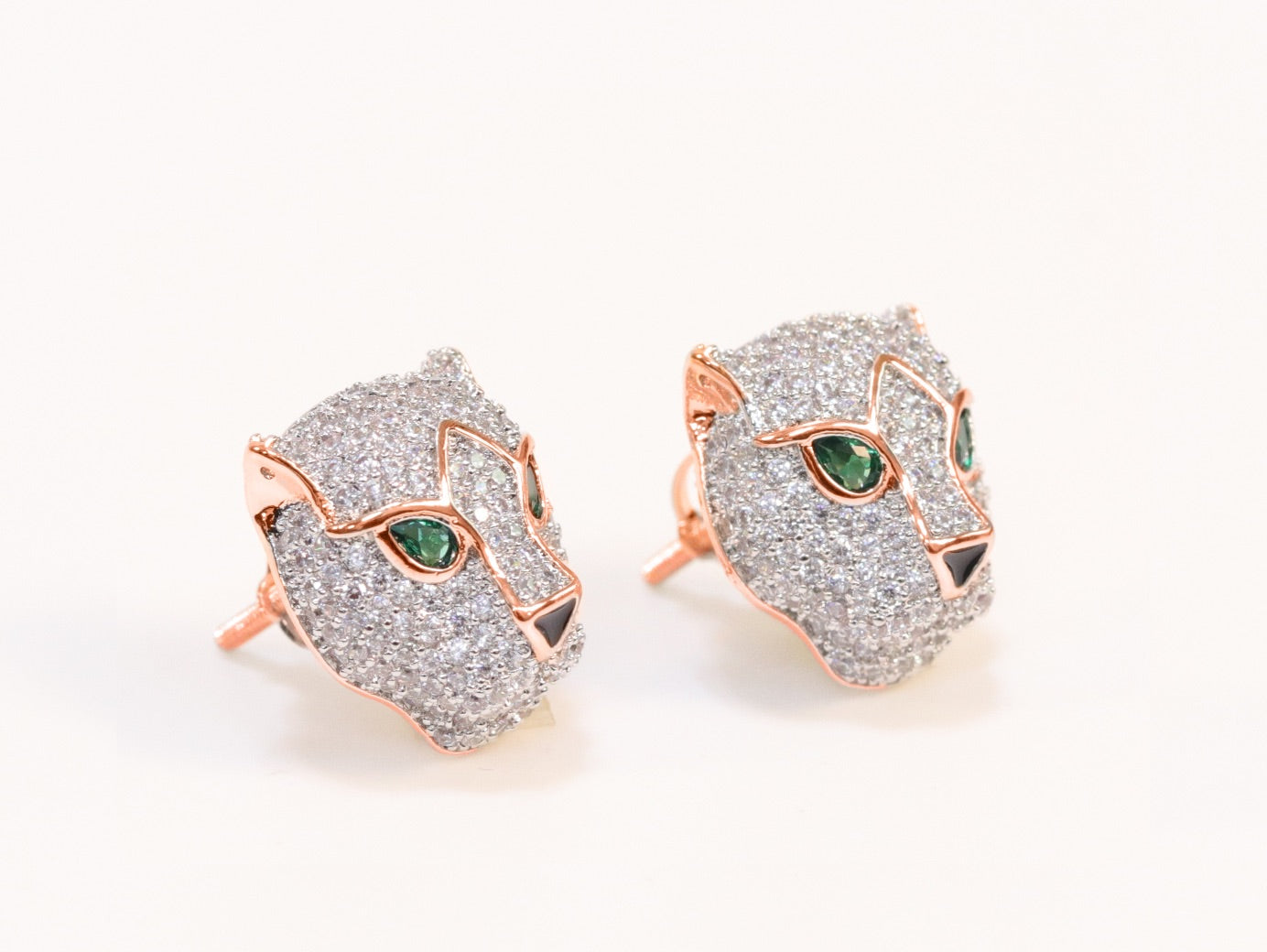 Rose gold Panther studs
