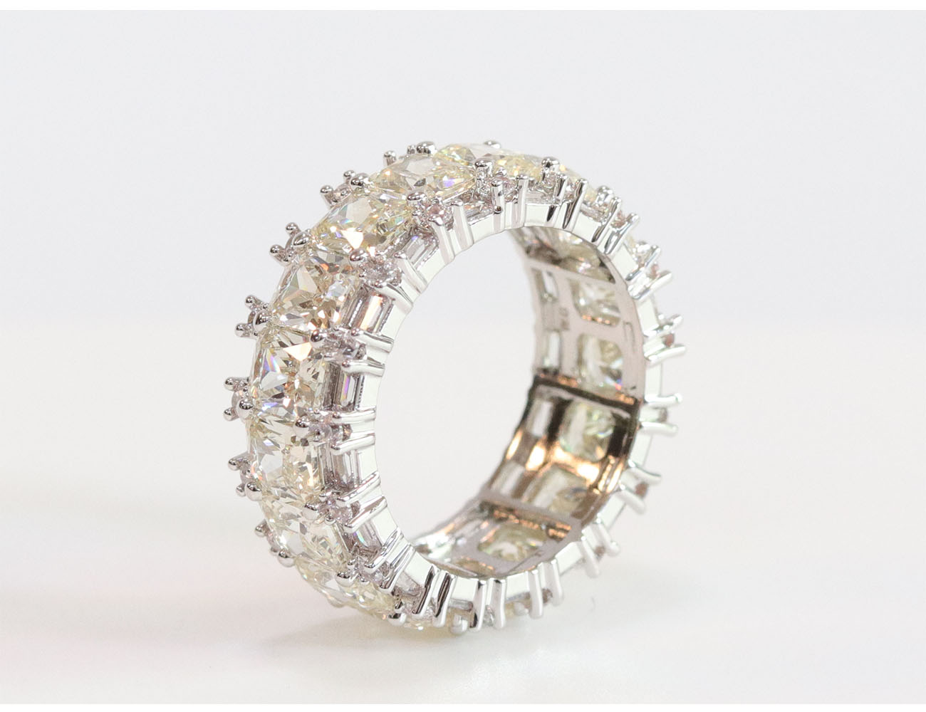 Silver plated baguette ring