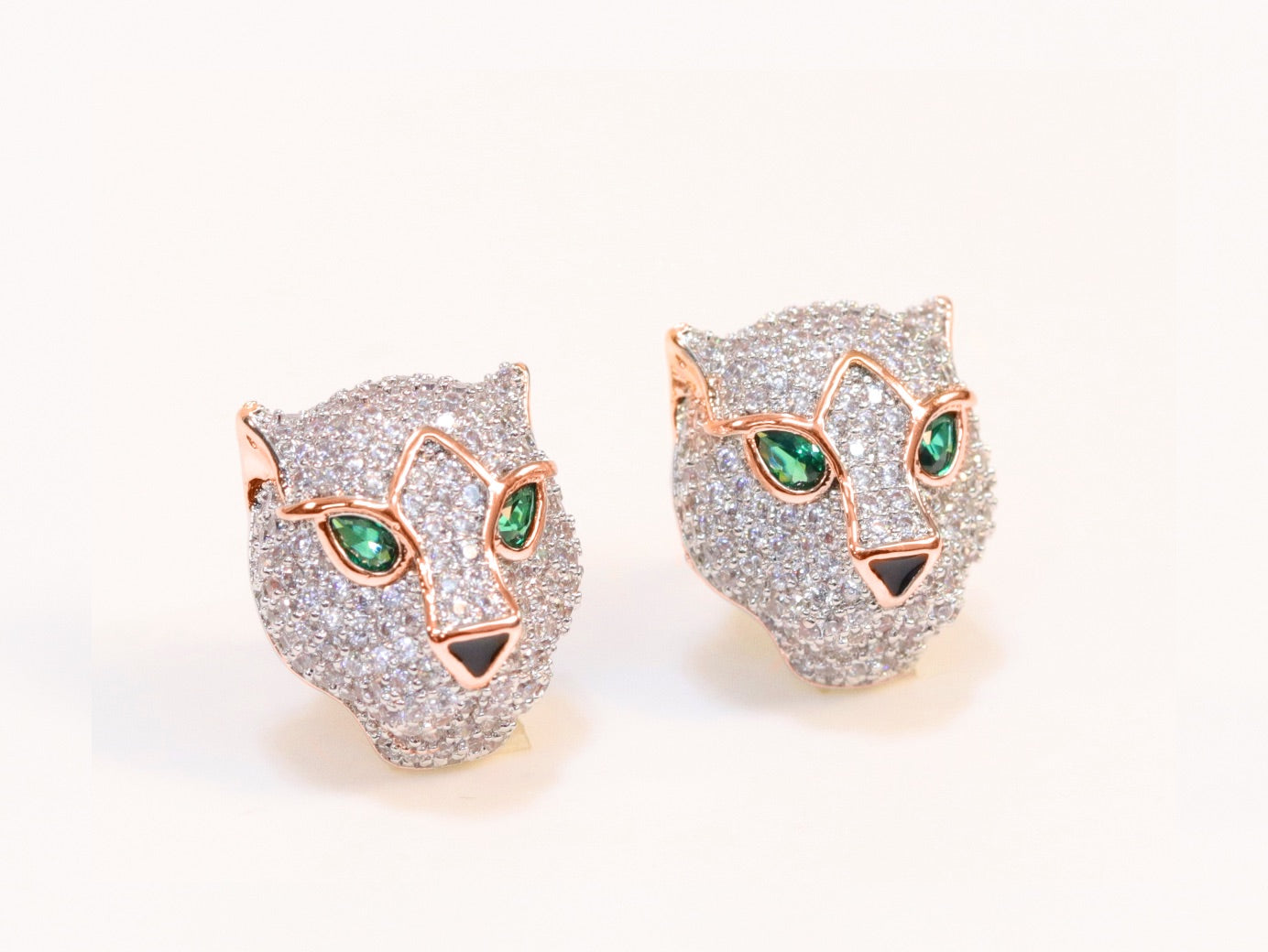 Rose gold Panther studs
