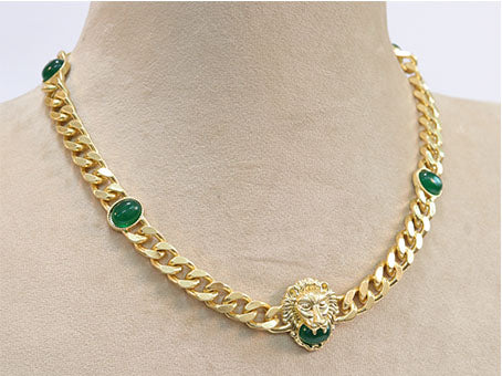 Lion face link chain