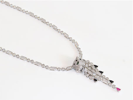 Cz platinum panther sleek chain