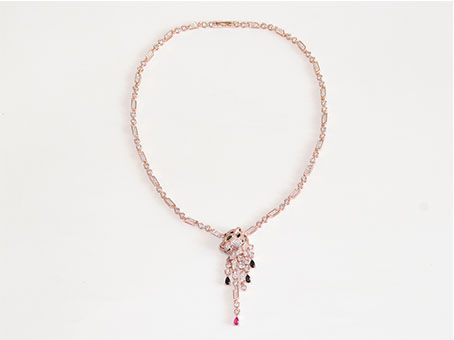 Cz rose gold panther sleek chain