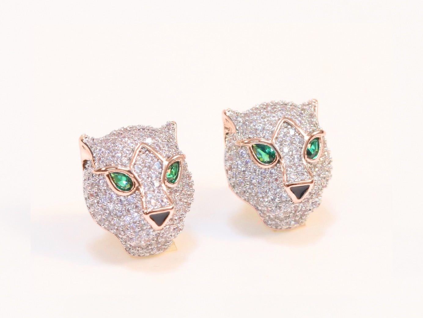 Rose gold Panther studs