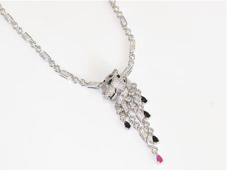 Cz platinum panther sleek chain