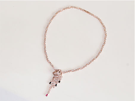 Cz rose gold panther sleek chain