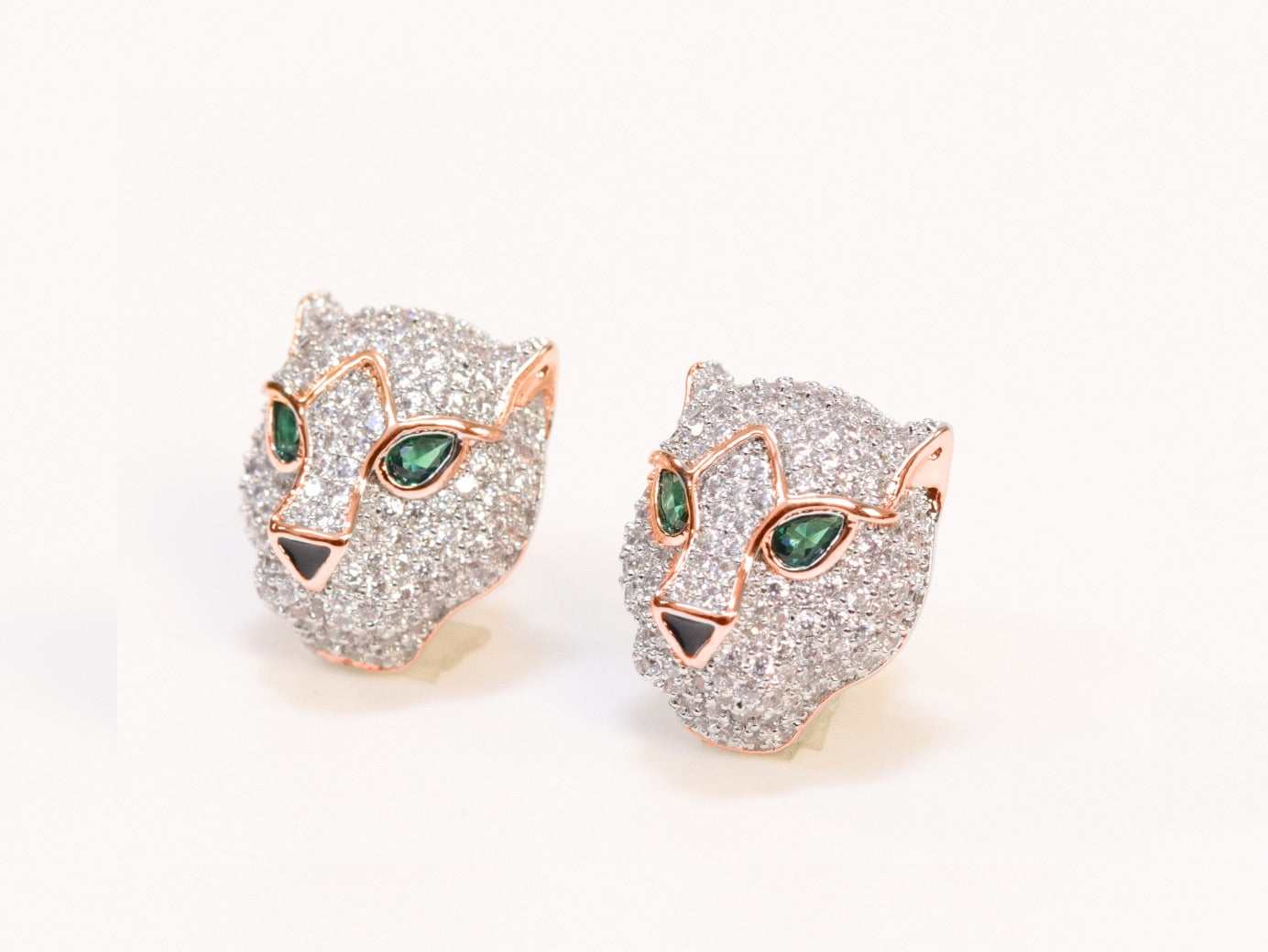 Rose gold Panther studs