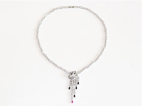 Cz platinum panther sleek chain