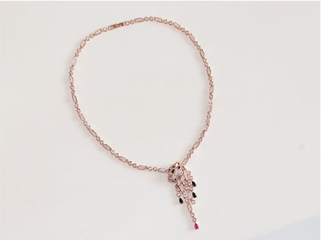 Cz rose gold panther sleek chain