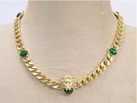 Lion face link chain