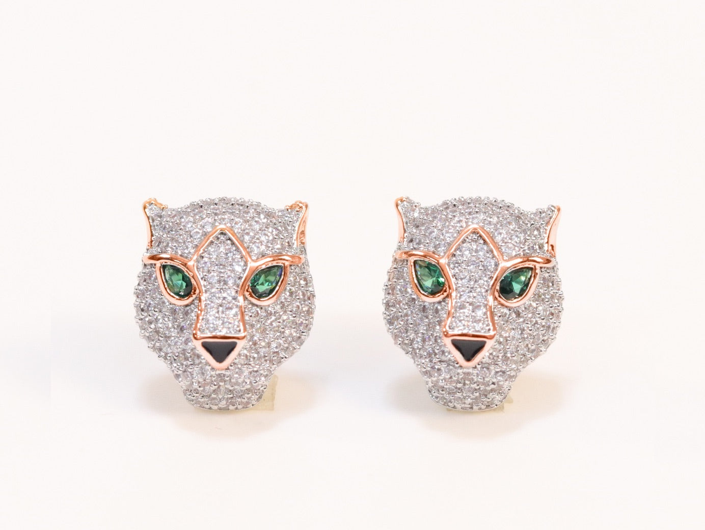 Rose gold Panther studs