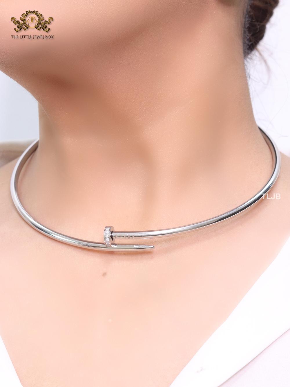 Platinum screw necklace