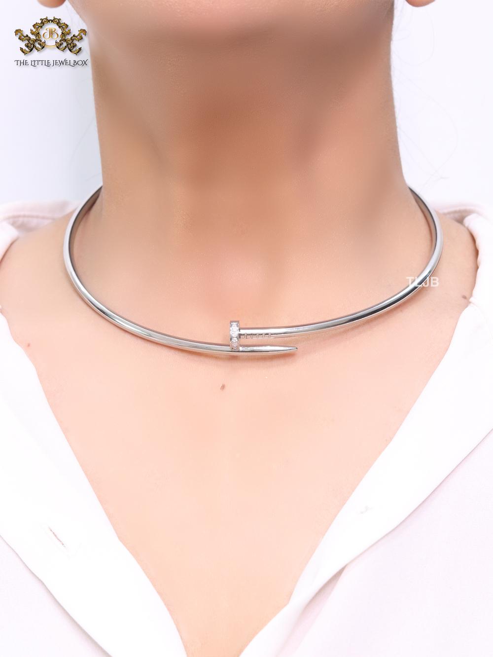 Platinum screw necklace