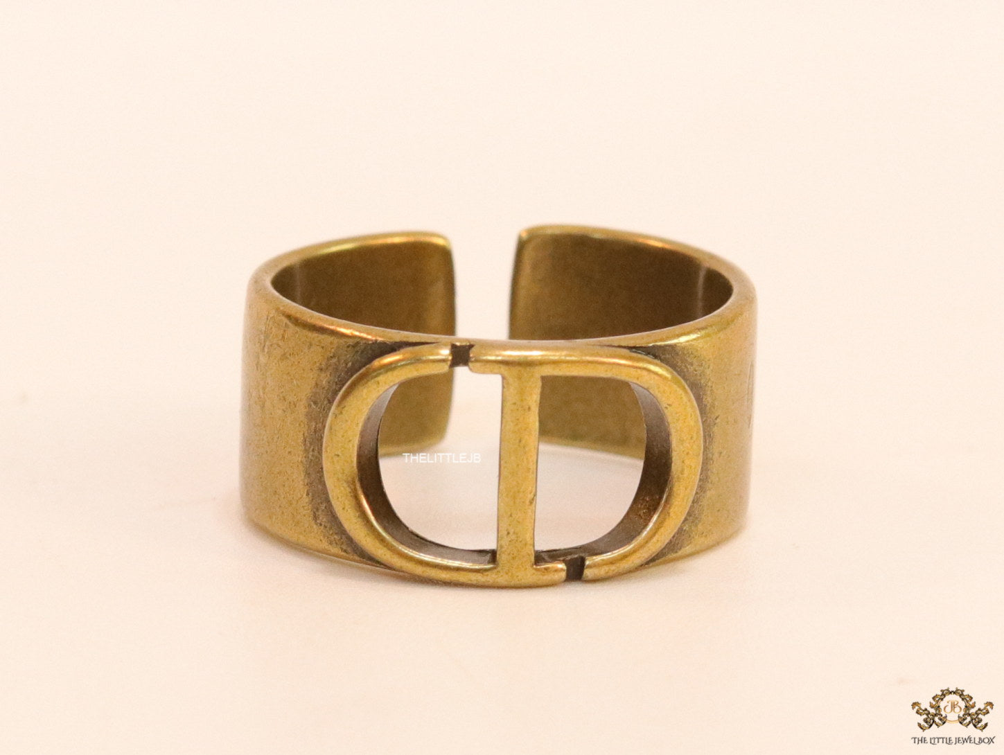 Classy gold plated open ring band with alphabet initials