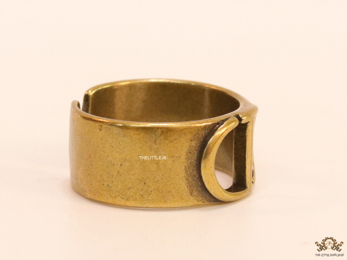 Classy gold plated open ring band with alphabet initials