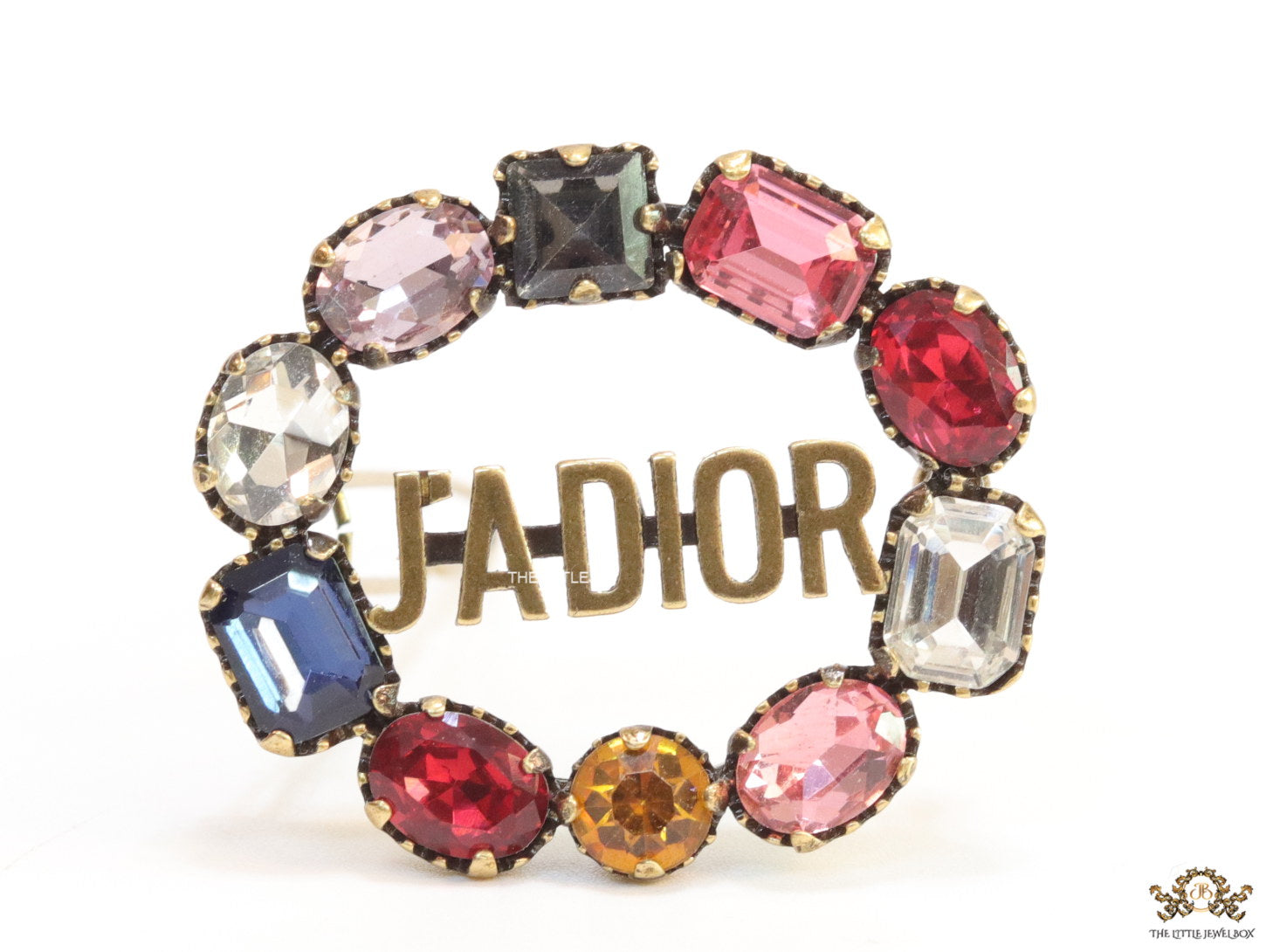 Golden Alphabet Hair Pin with multi-coloured stones