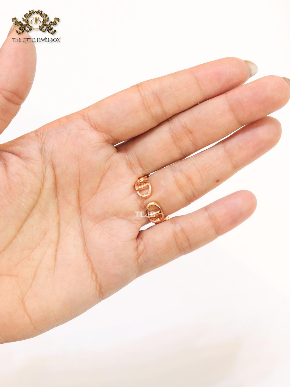 Alphabet CD rose gold plated ring