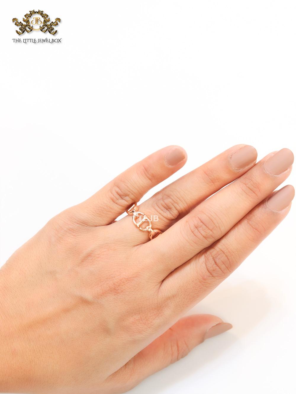 Double F gold plated textured ring