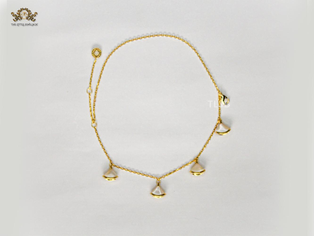 Alphabet Bvl minimal celestial charms bracelet MOP white