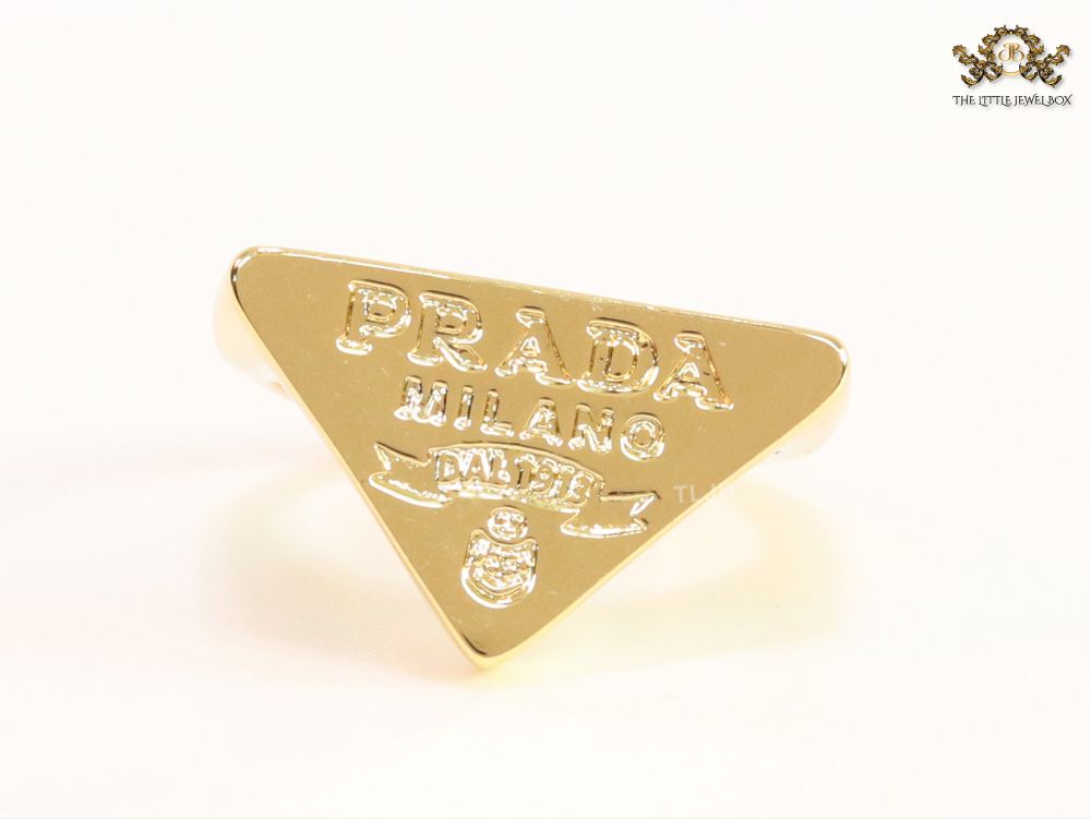 Alphabet embossed gold plated ring