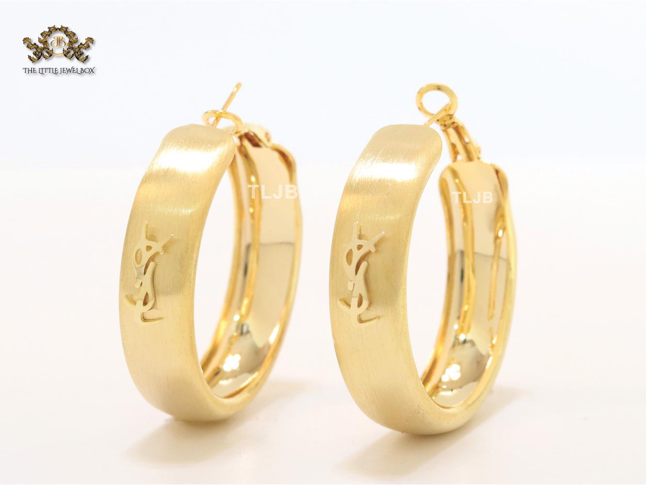 Alphabet  Y & L  matt gold hoops