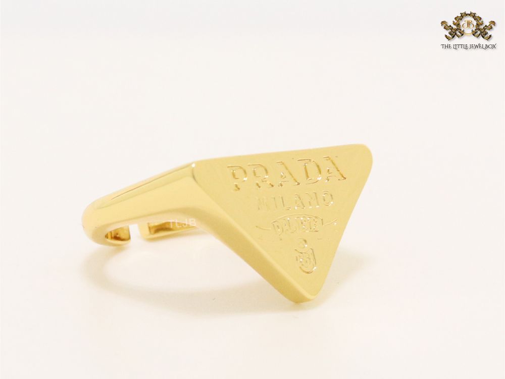 Alphabet embossed gold plated ring