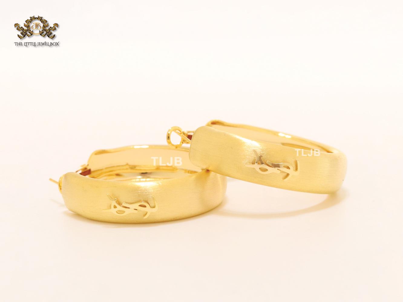 Alphabet  Y & L  matt gold hoops
