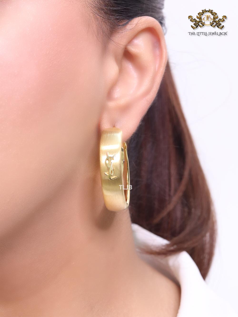 Alphabet  Y & L  matt gold hoops