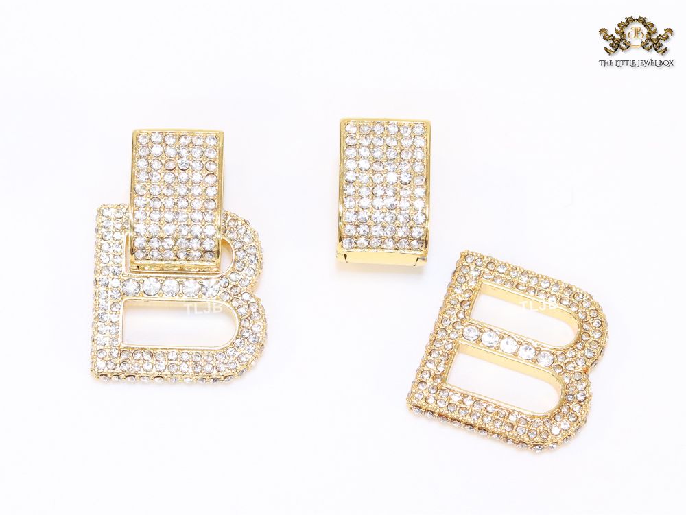 Alphabet B Cz earrings
