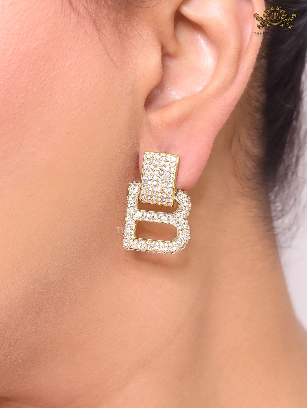Alphabet B Cz earrings