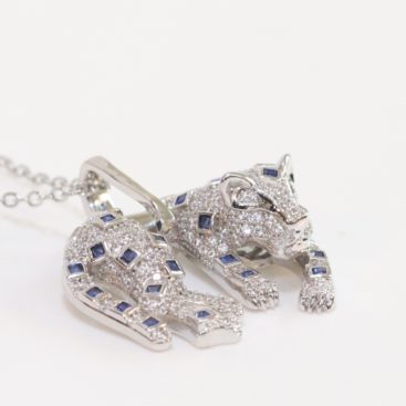 Platinum Panther pendant in sleek chain