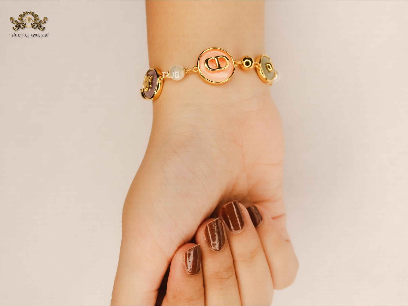 alphabet cd pastel chain bracelet