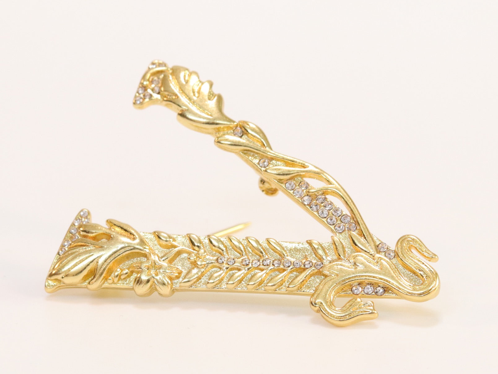 Alphabet V brooch