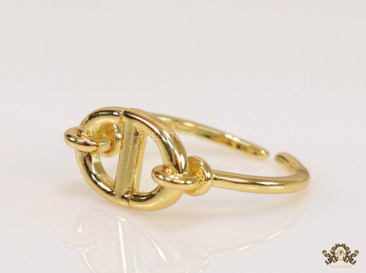 Gold finish alphabet open ring