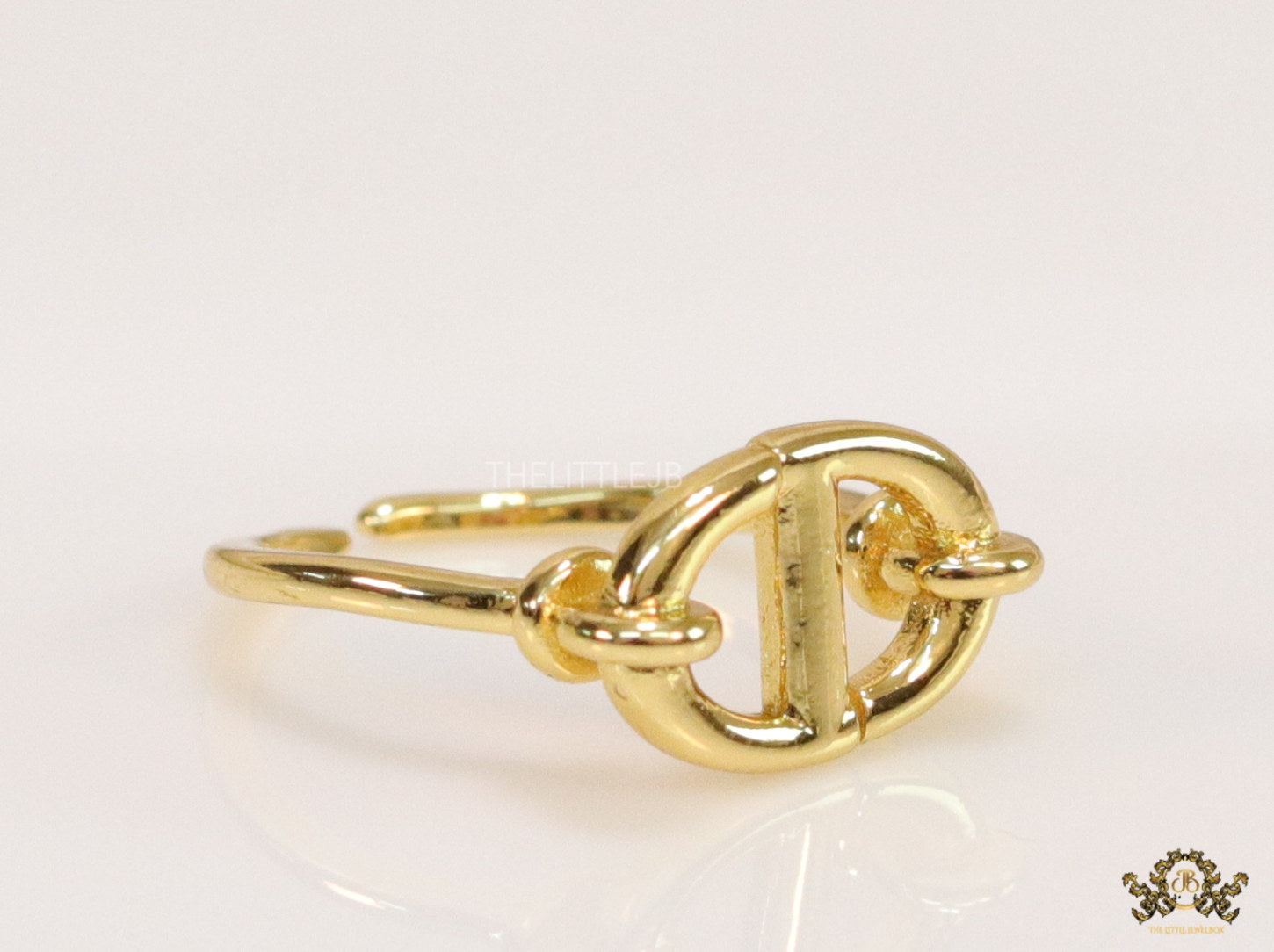 Gold finish alphabet open ring