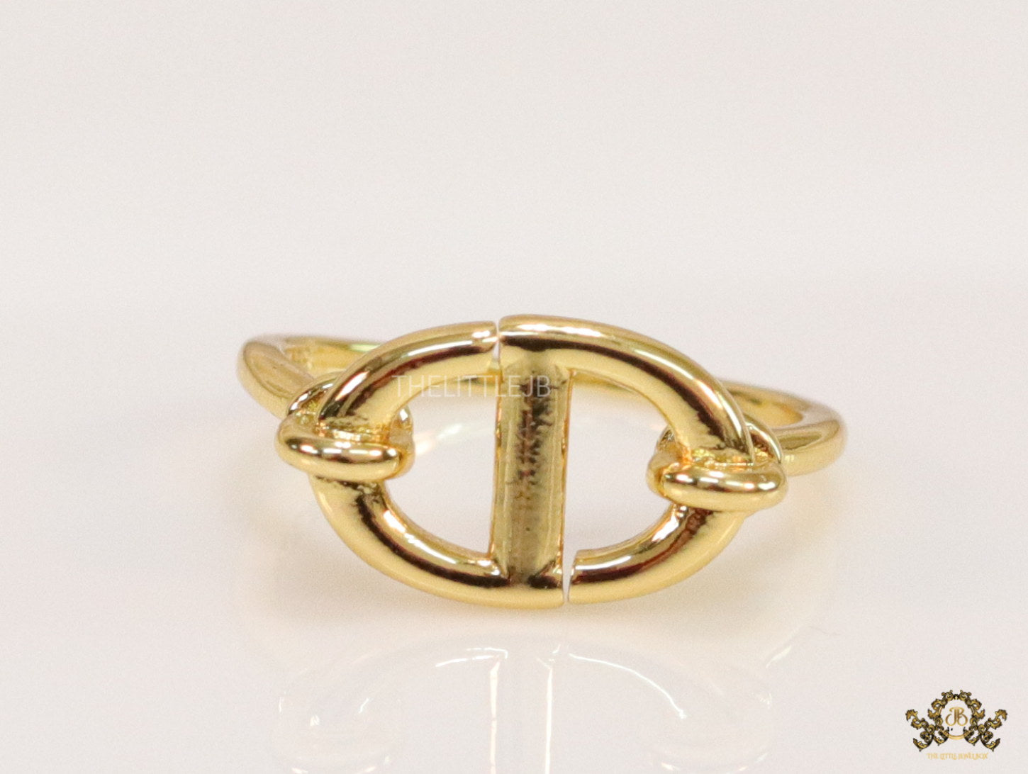 Gold finish alphabet open ring
