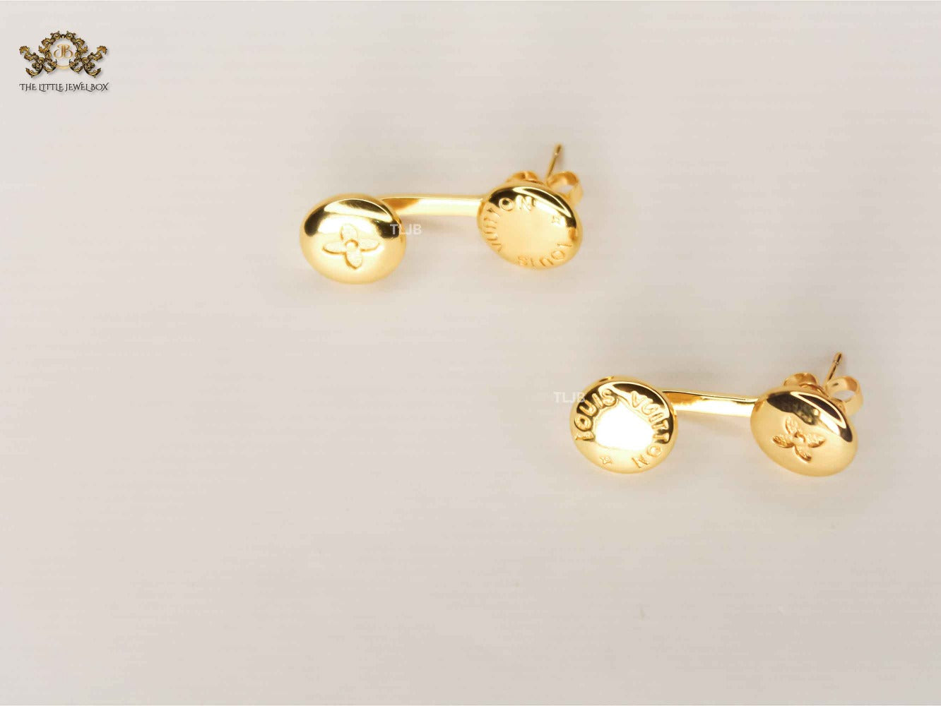 Alphabet L&V Golden Orbit Studs