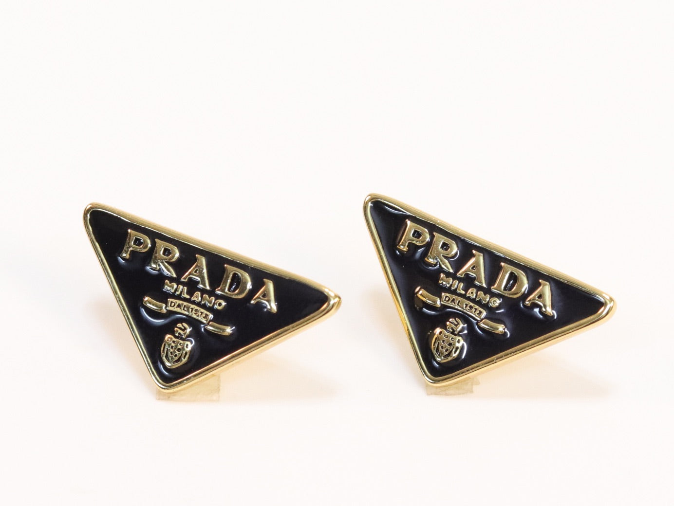 Black & gold enamel studs