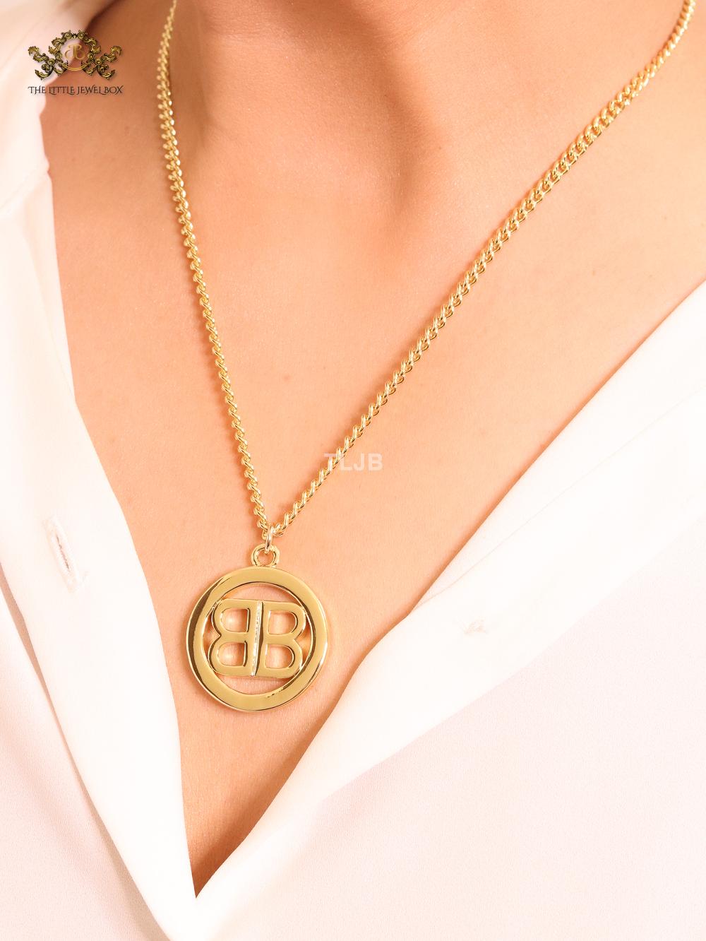 Alphabet B gold chain