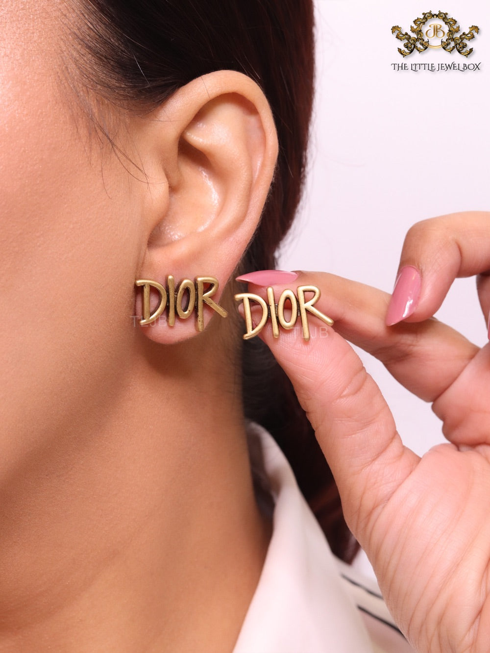 Rustic copper Alphabet C and D earrings
