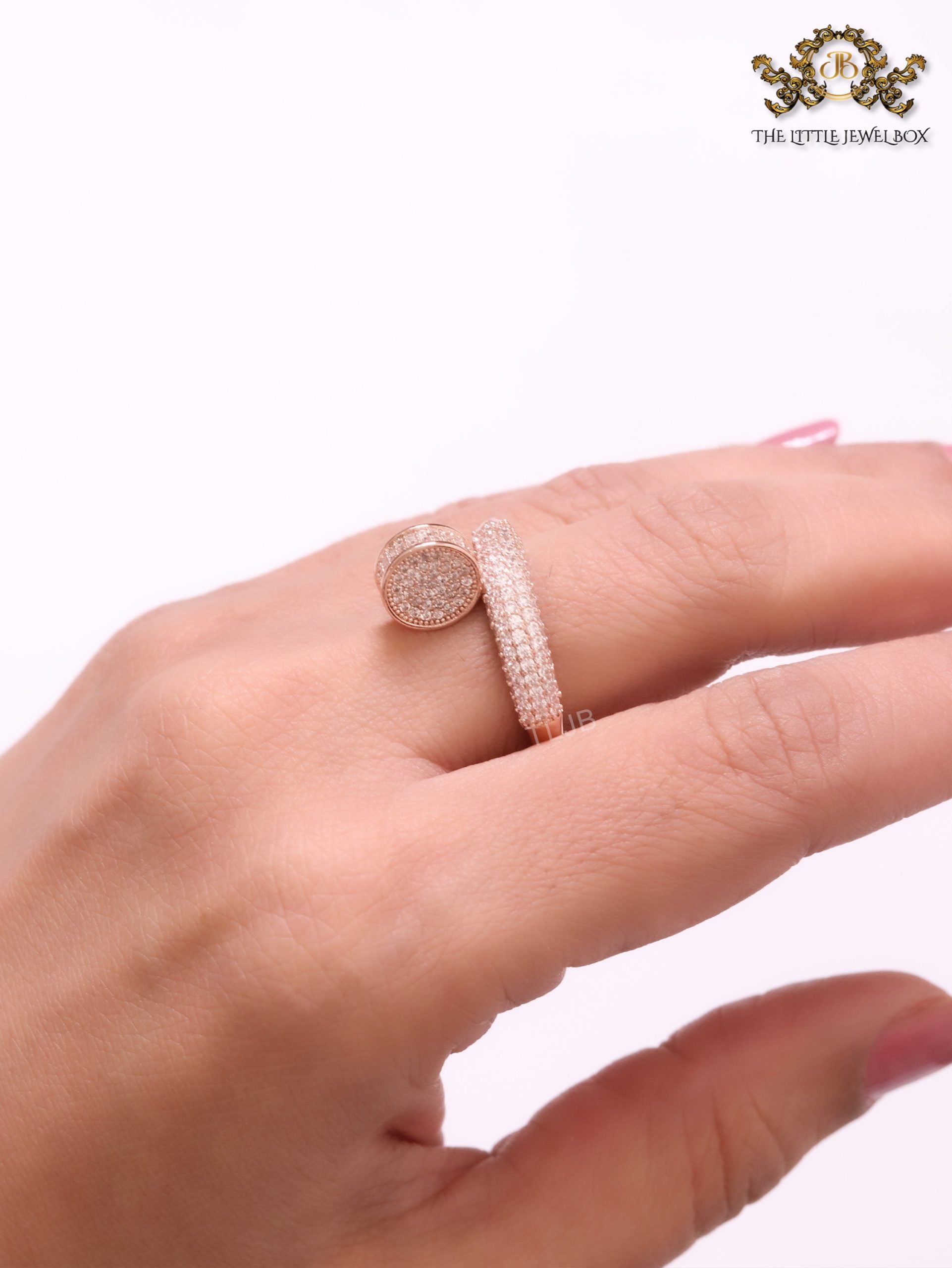 Rose Gold plated Screw cz ring
