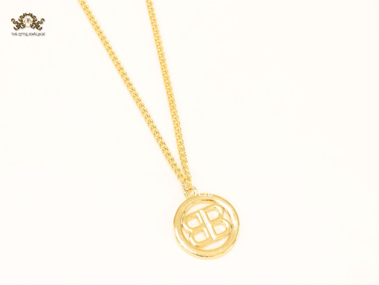 Alphabet B gold chain