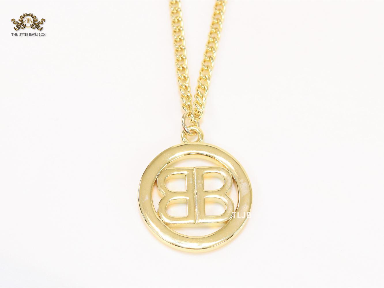 Alphabet B gold chain