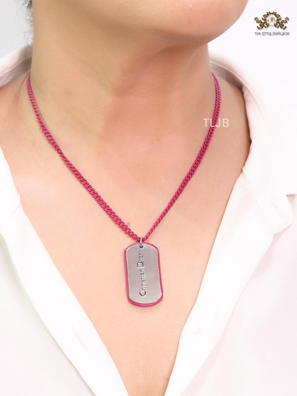 Alphabet CD pink necklace