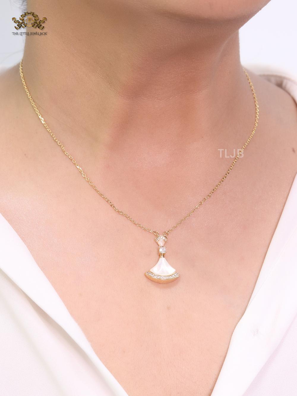 White Enamel Drop Pendant