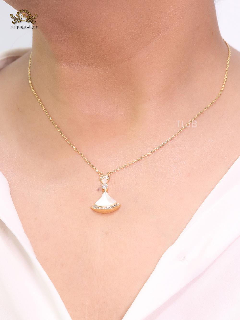 White Enamel Drop Pendant