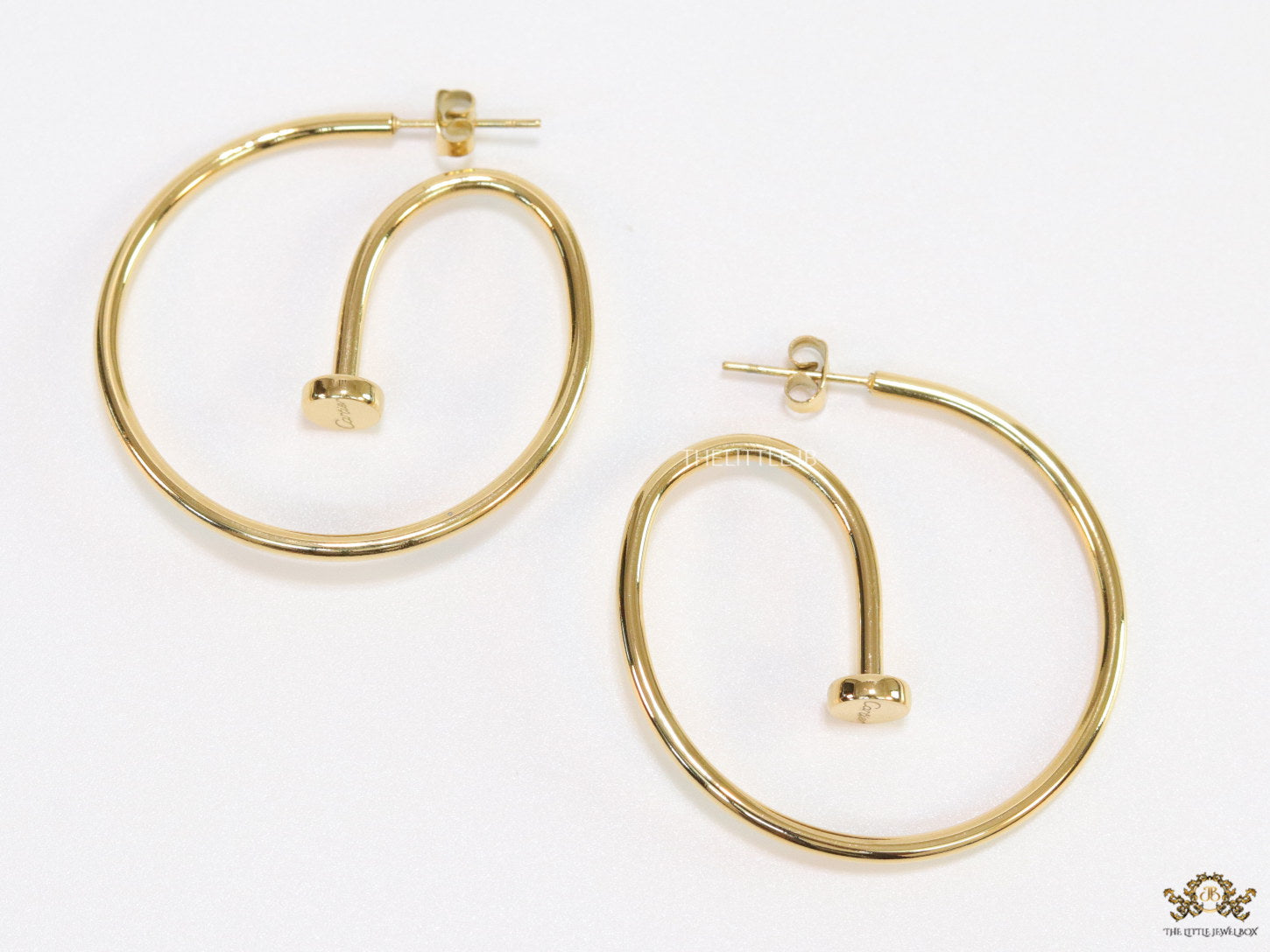 Gold plated Nail Hoop earrings