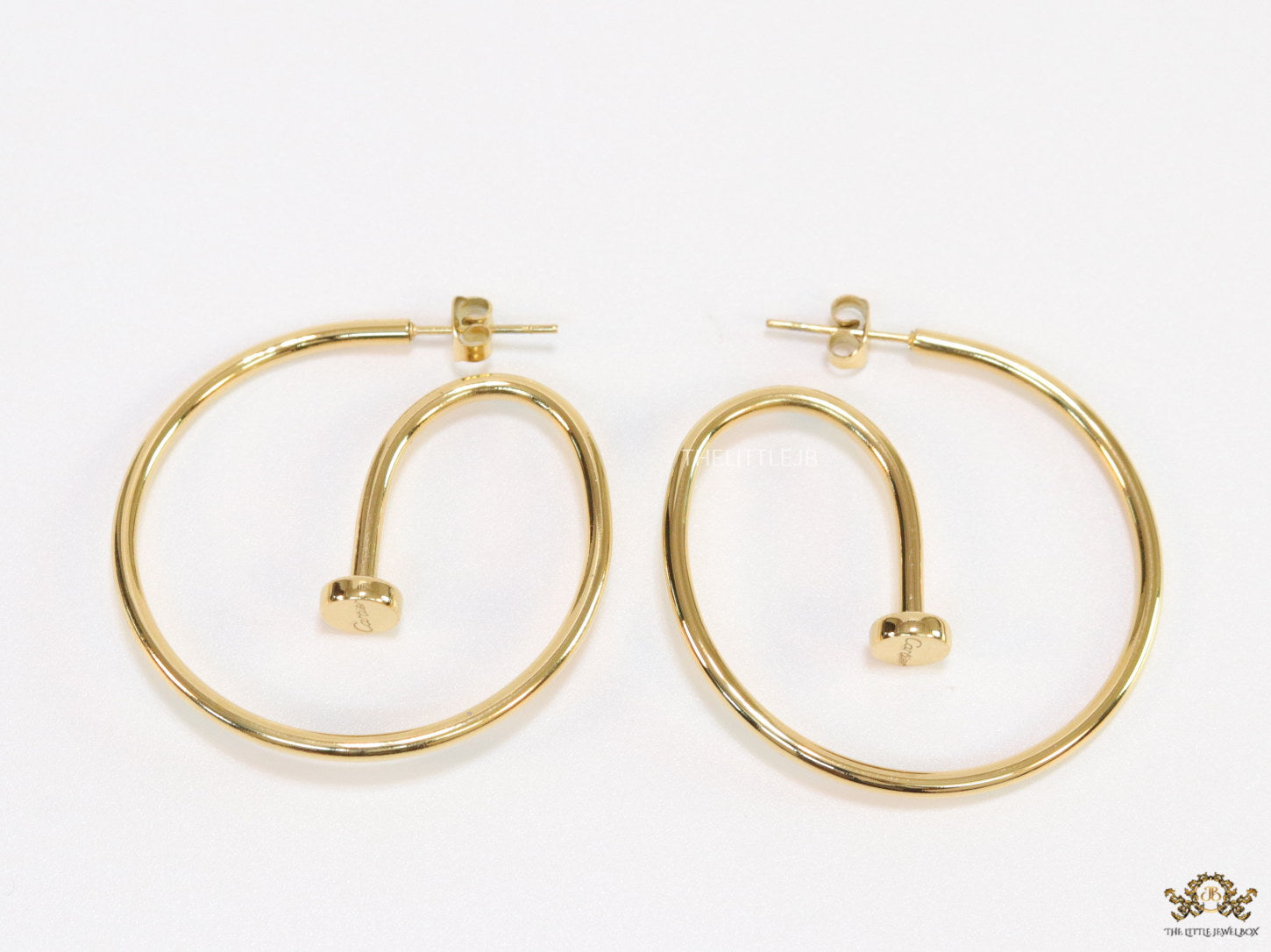 Gold plated Nail Hoop earrings